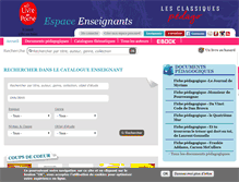 Tablet Screenshot of enseignants.livredepoche.com